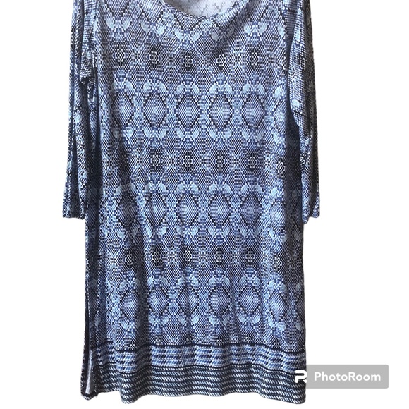 Philosophy Blue Geometric Print Tunic Top - Picture 4 of 4